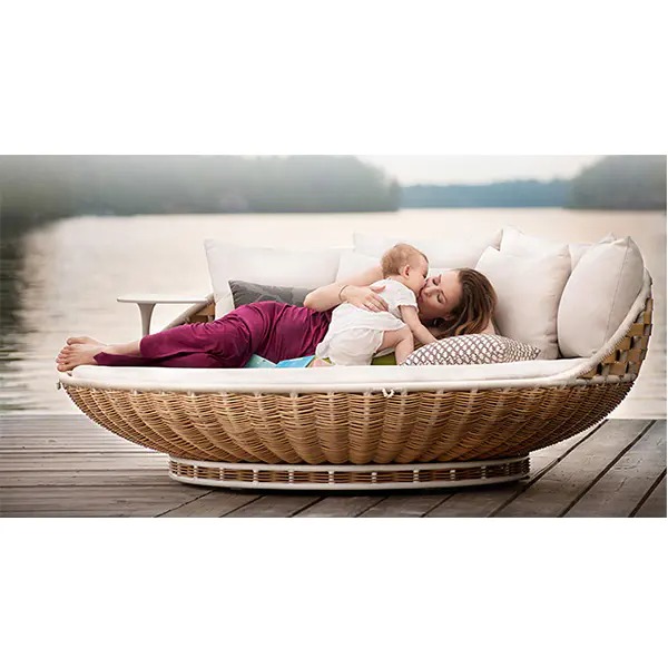 Outdoor rattan hammock round swing rattan chair bird's nest cradle