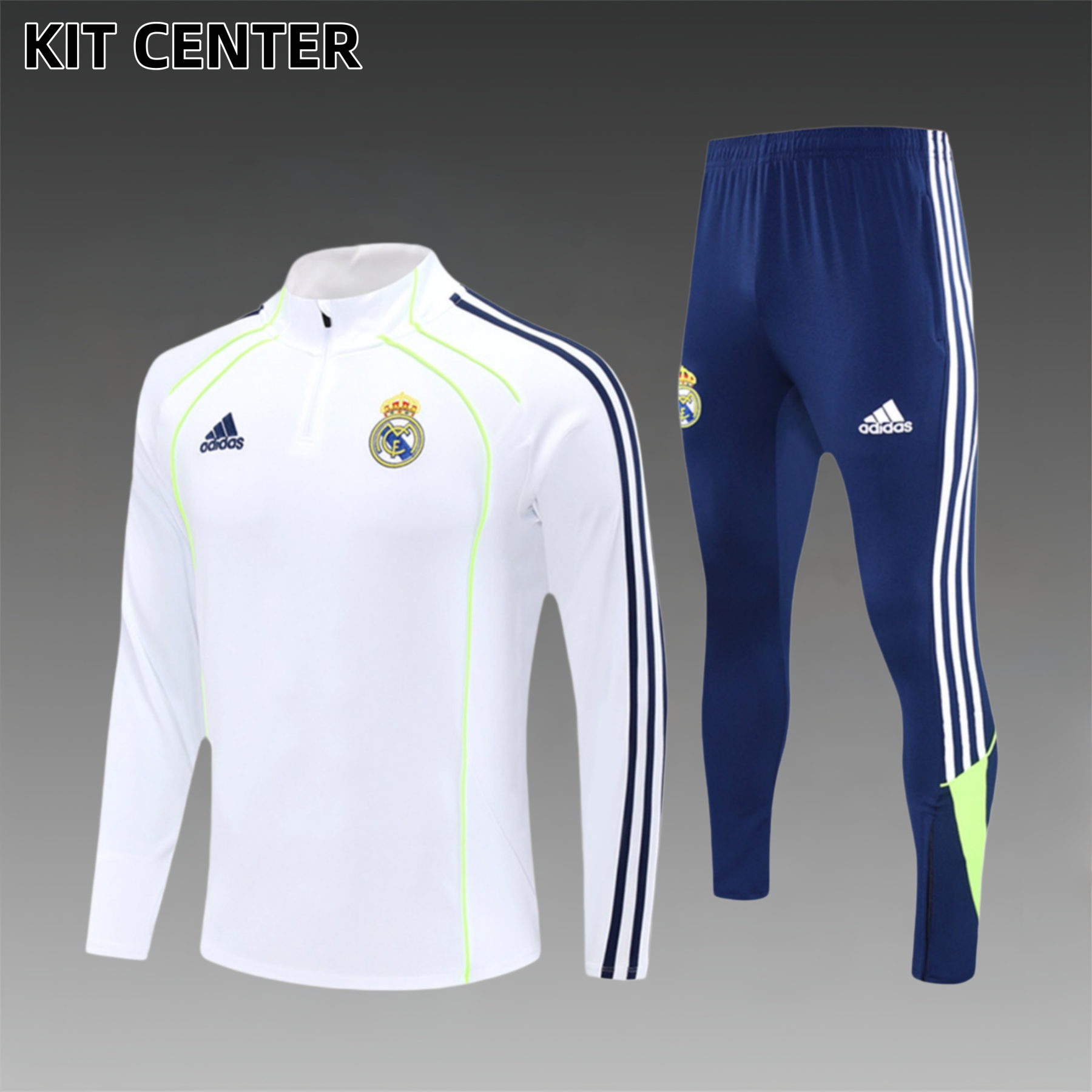 2024/2025 Real Madrid White Adult Half Zip Training Kit (Adult Kit)