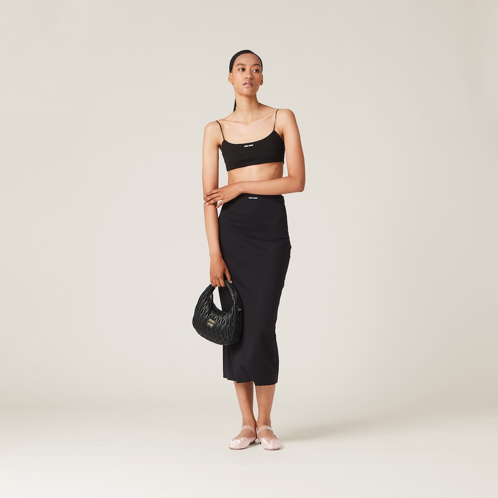 Stretch jersey top with logo