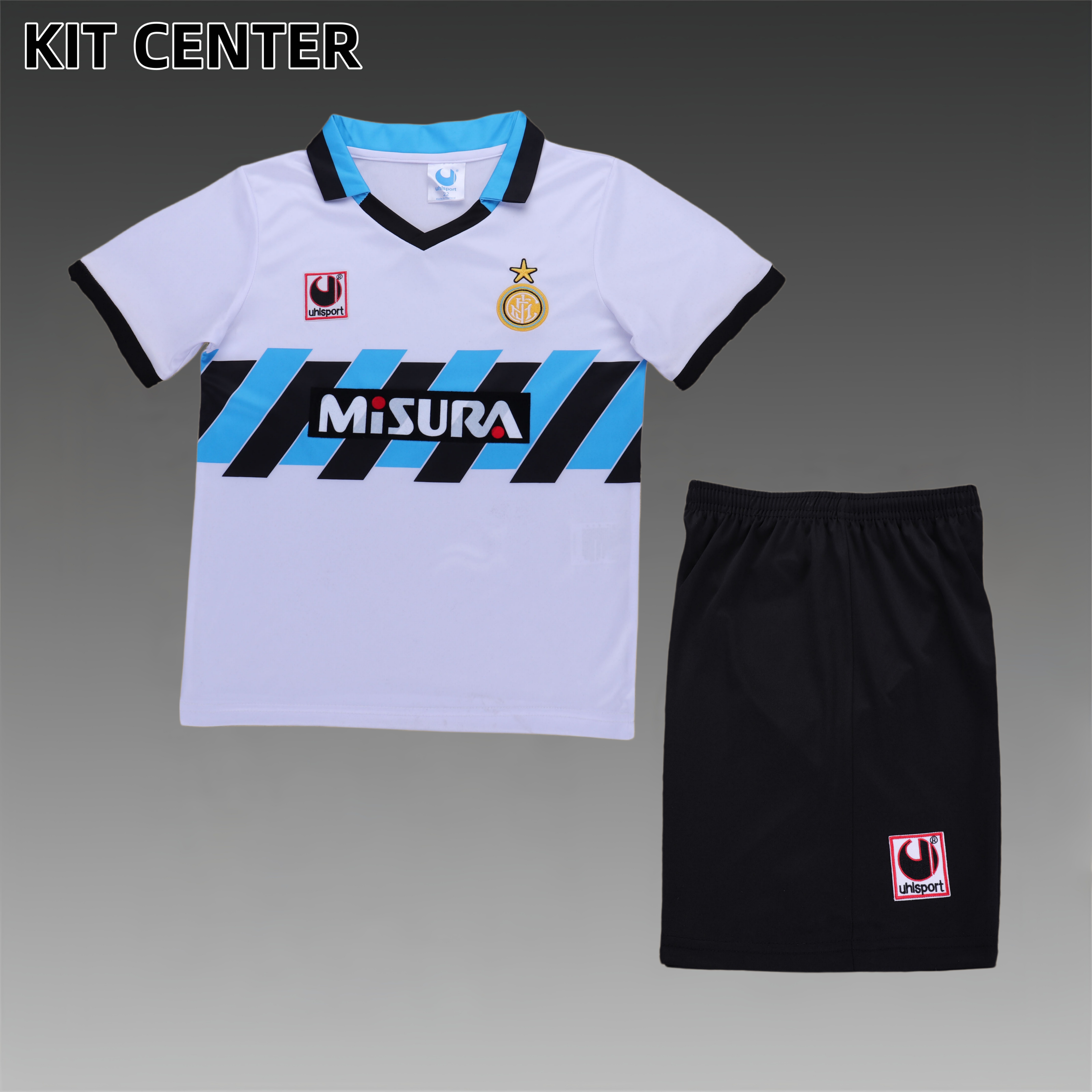 1990/1991 Inter Milan Away Retro Football Shirt Kids Kit