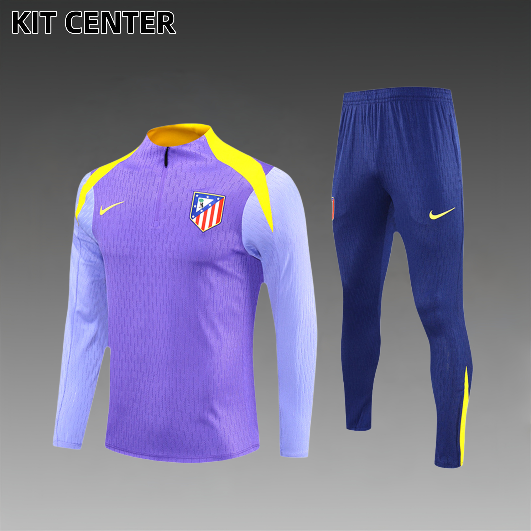 2025/2026Atletico Madrid Purple Adult Half Zip Training Suit (Adult Kit)