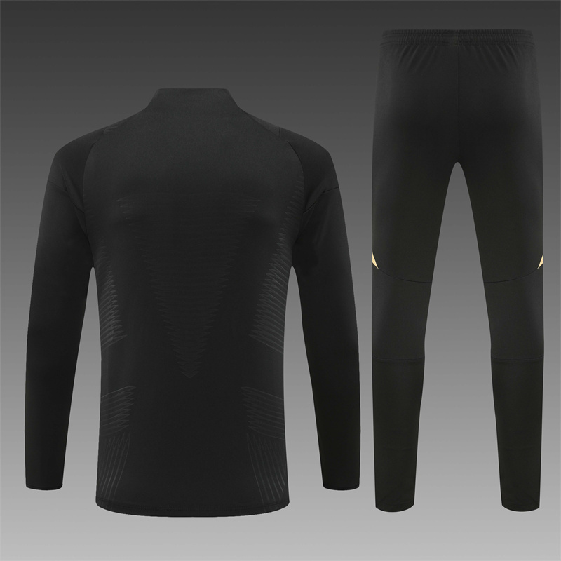 24/25Real Madrid black gold Half Zip Training Kit (Adult Kids Kit)