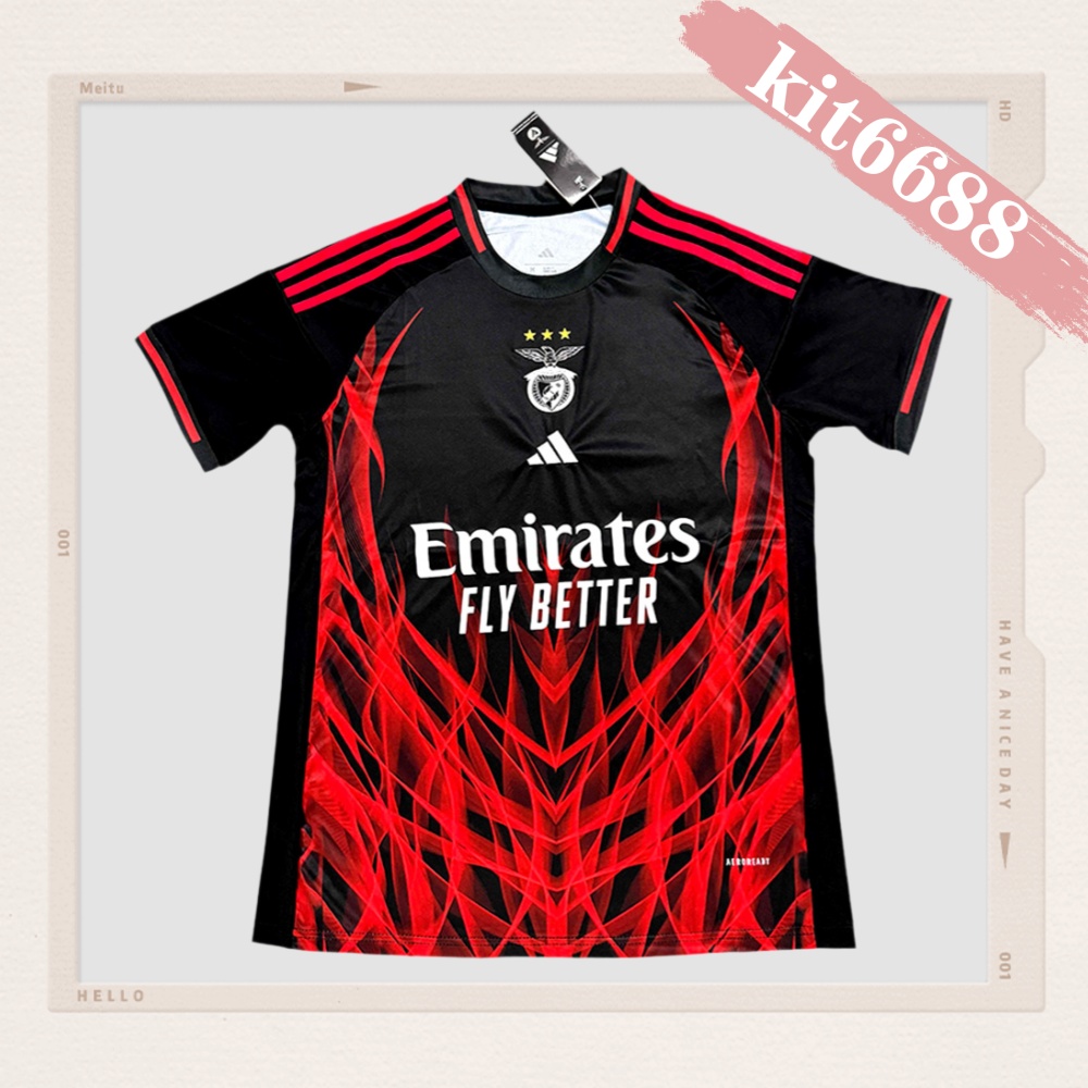 2025/2026 Benfica Football Club Black Co-branded Football Shirt（Fan Edition）