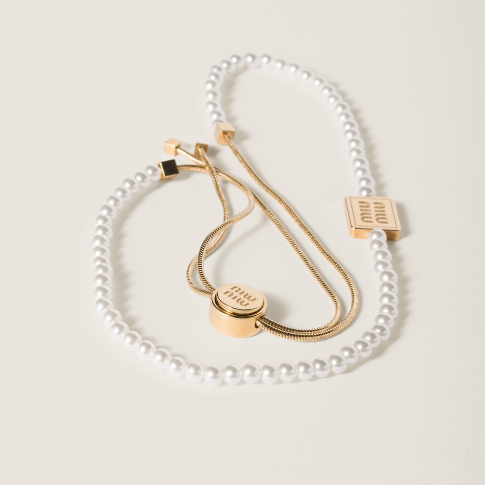 Pearl and metal choker