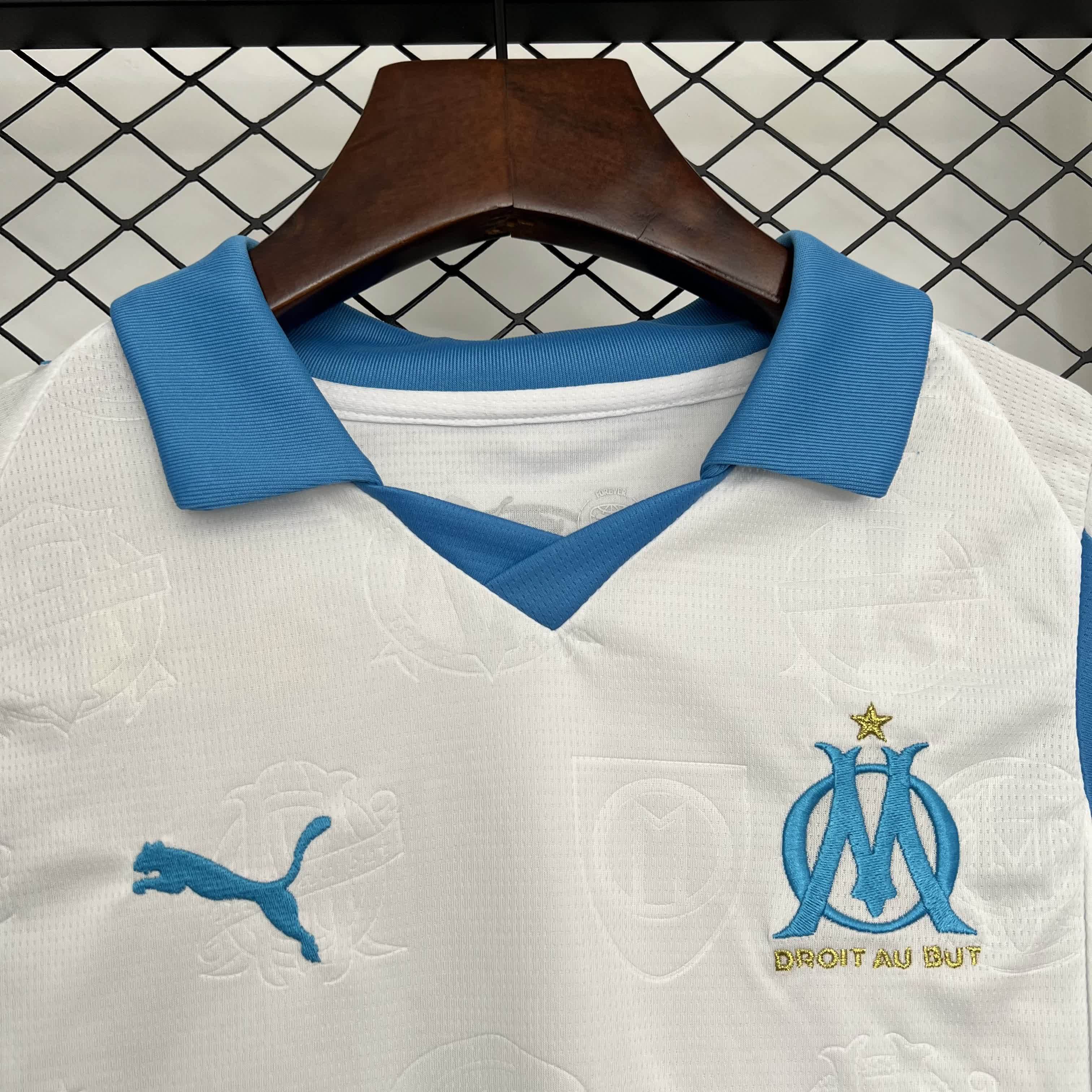 2025/2026 Marseille Home Football Shirt（Kids Kit socks ）