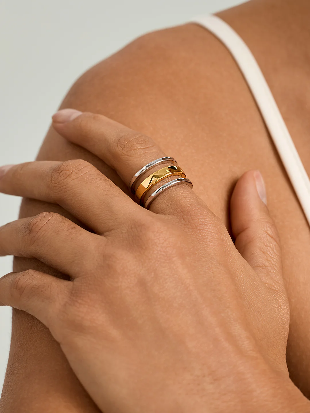 Mixed Bold Triple Ring