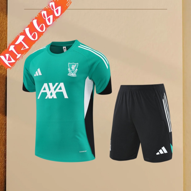 25/26 Liverpool green Short Sleeve Training Wear ( Adult kit Kids )