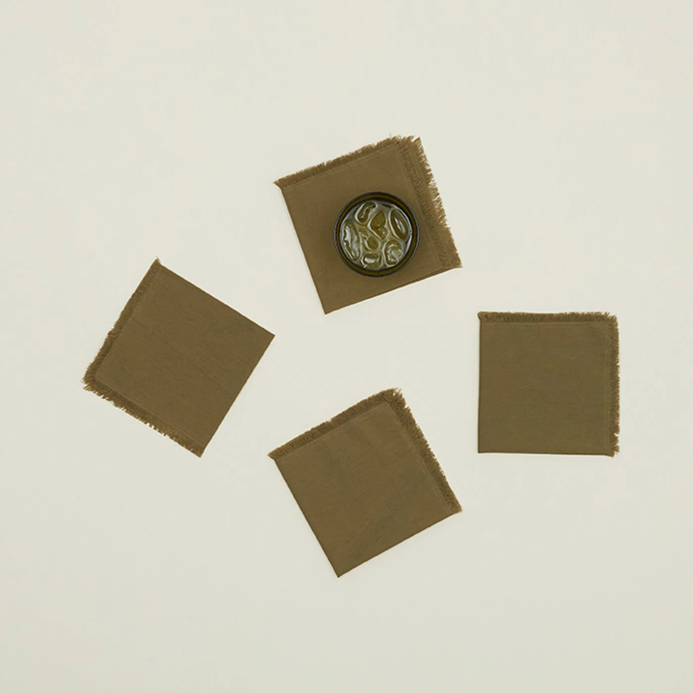 Essential Cocktail Napkins, Set of 4 - Olive