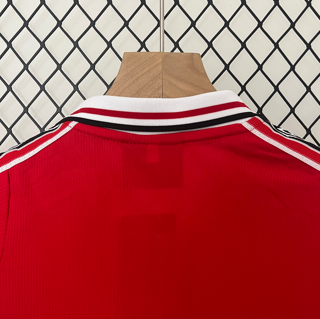 98/99 Manchester United home ground Retro Football Soccer Kids Kit