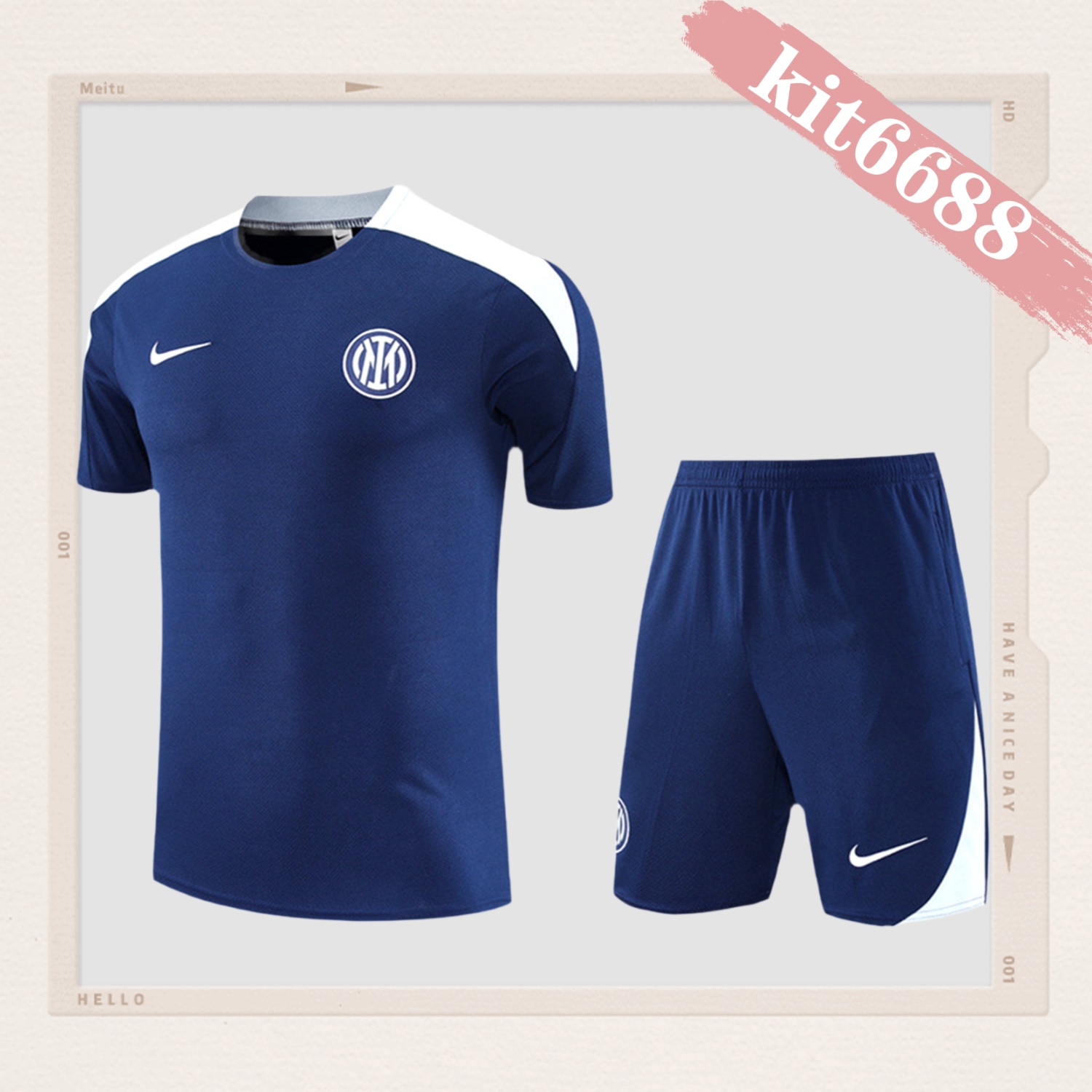 2025/2026 Inter Milan Dark Blue Kids Short Sleeve Training Clothes (Kids Kit)