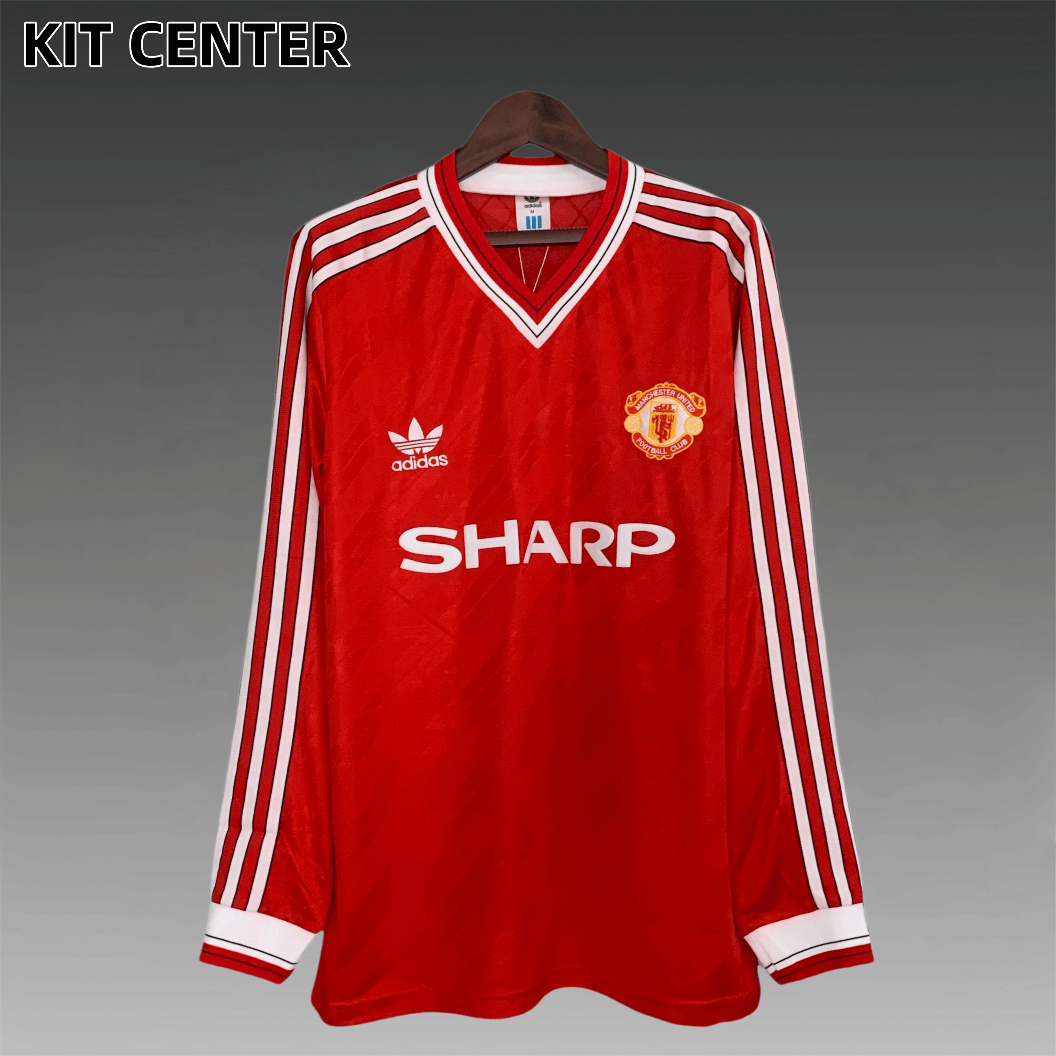 86/88 Manchester United home long sleeved retro football jersey