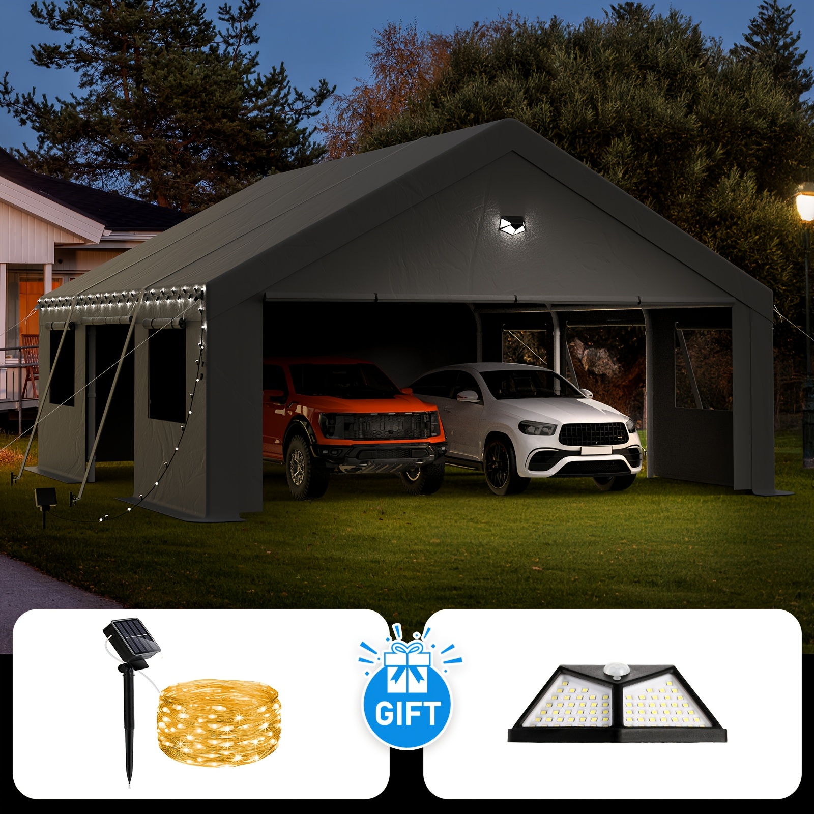 20X20 side-opening carport