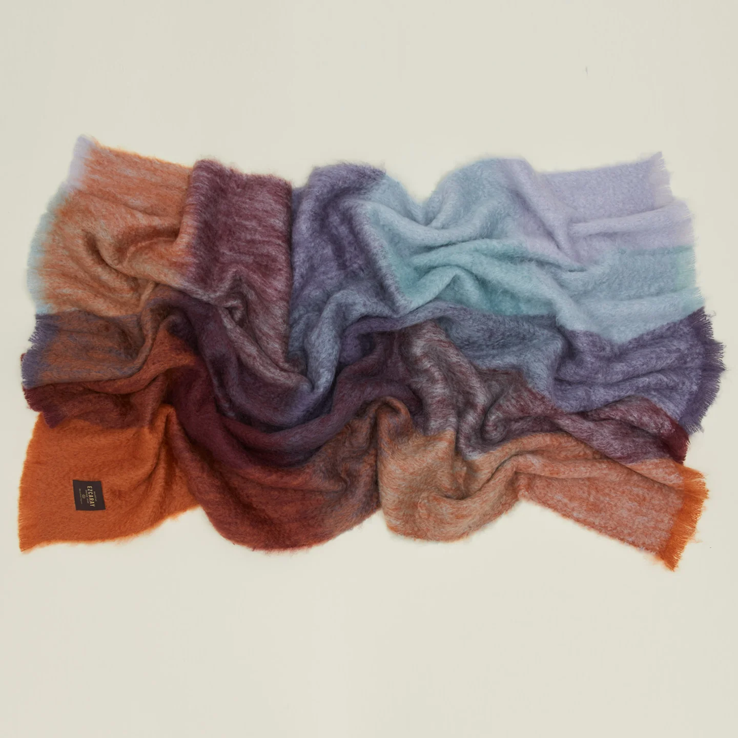 Plaid Mohair Throw - Cool Exploded Plaid