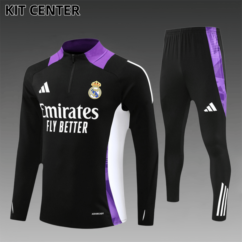 2024/2025 Real Madrid Purple Adult Half Zip Training Kit (Adult Kit)