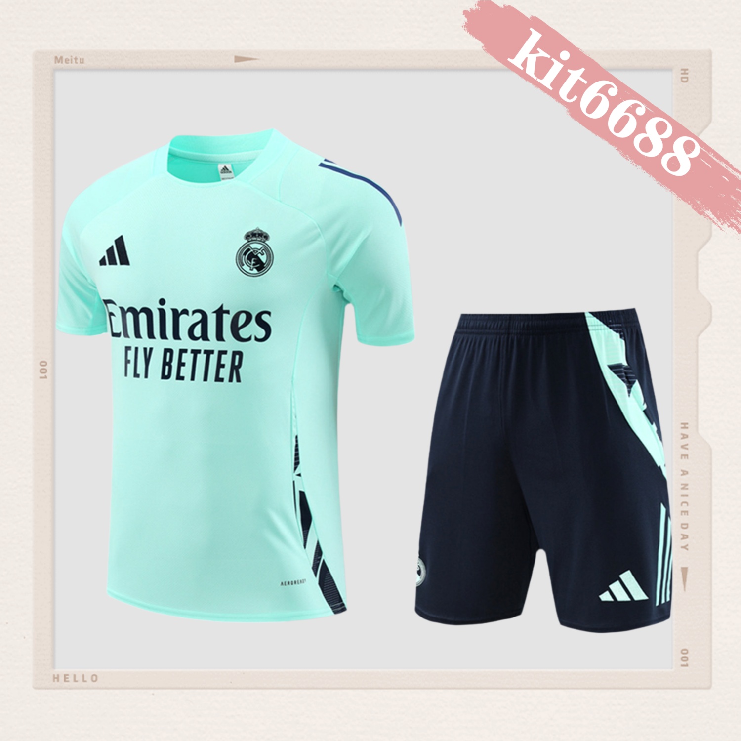 2024/2025 Real Madrid Light Blue Children's Short Sleeve Training Suit (Kids Kit)
