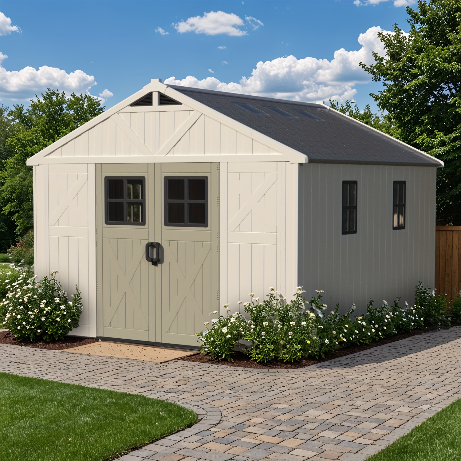 Self-developed blow-molded 10X8&10X10FT&10X12FT tool shed