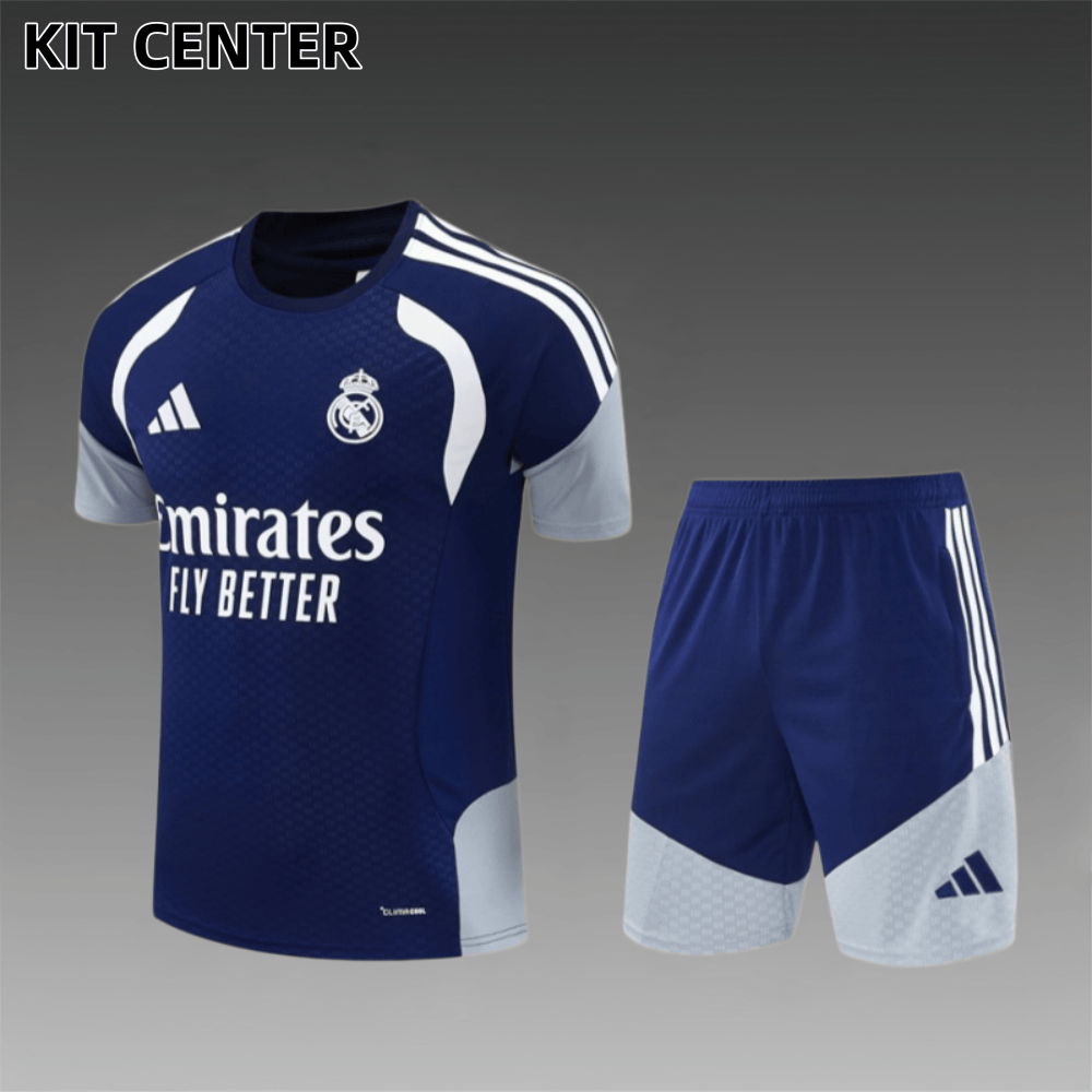 26/27 Real Madrid royal blueShort  Sleeve Training Wear ( Adult kit Kids )