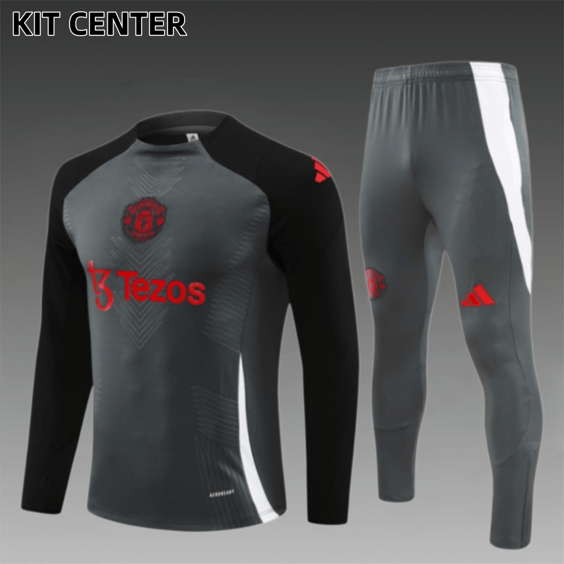 24/25 Manchester United Dark Grey Half Zip Training Kit (Adult Kids Kit)