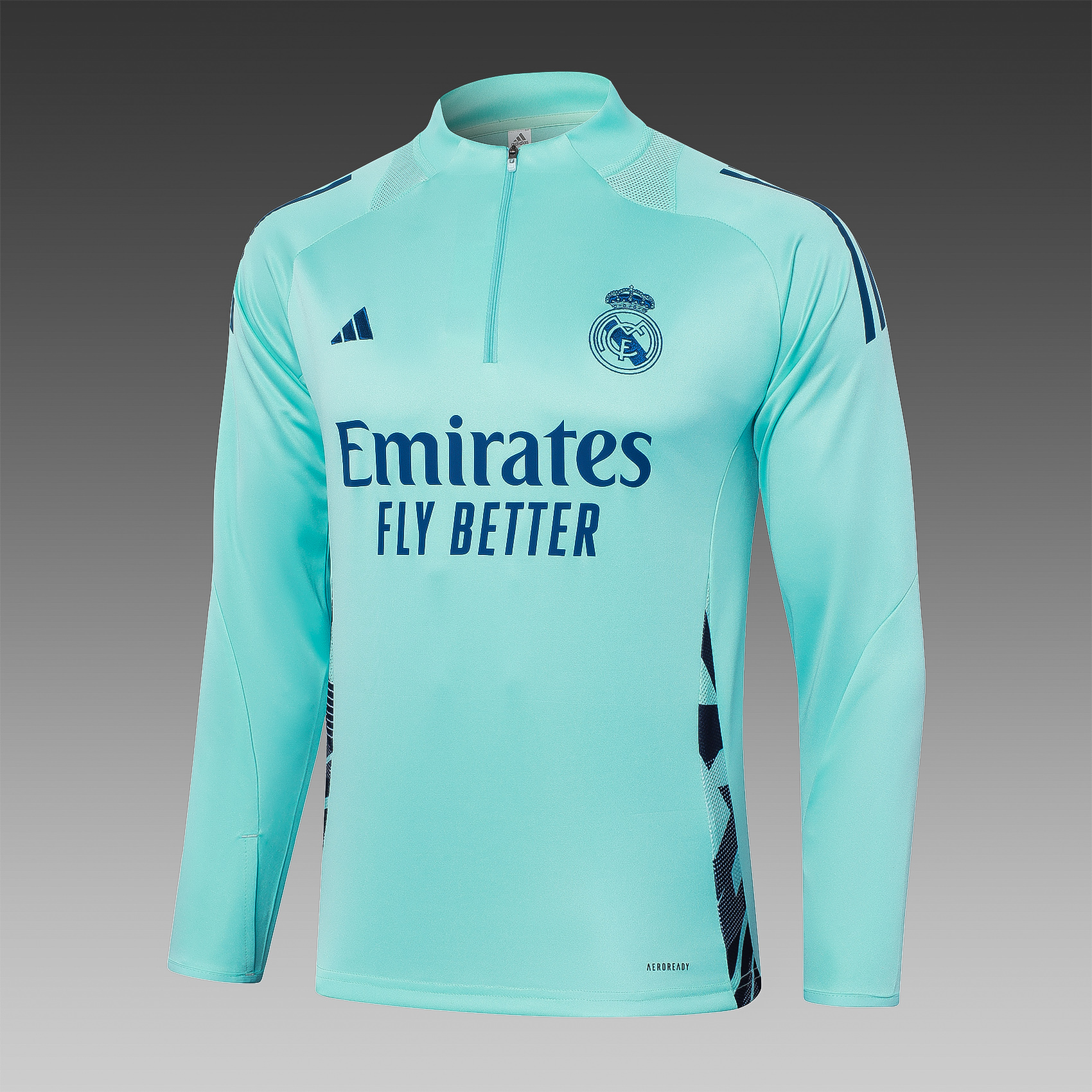 2024/2025 Real Madrid Light Green Adult Half Zip Training Kit (Adult Kit)