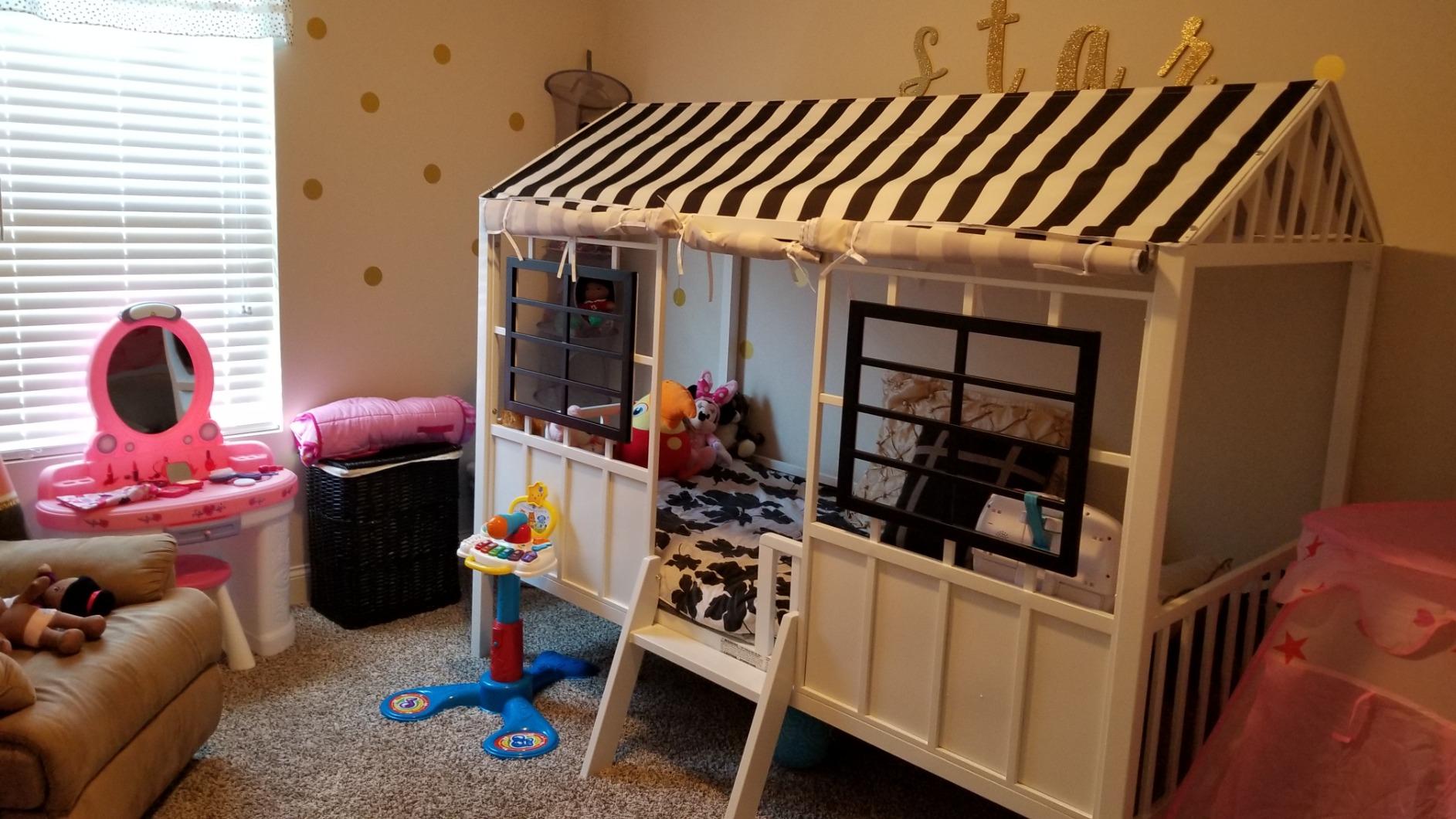 Rowan Valley Forest Loft Bed, Black/White, Twin