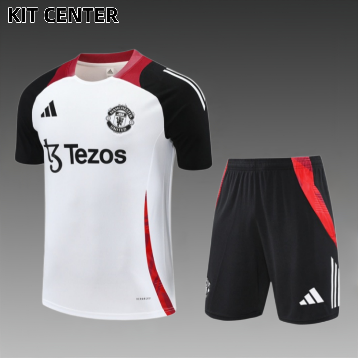 24/25 Manchester United  white  Short Sleeve Training Wear ( Adult kit Kids )