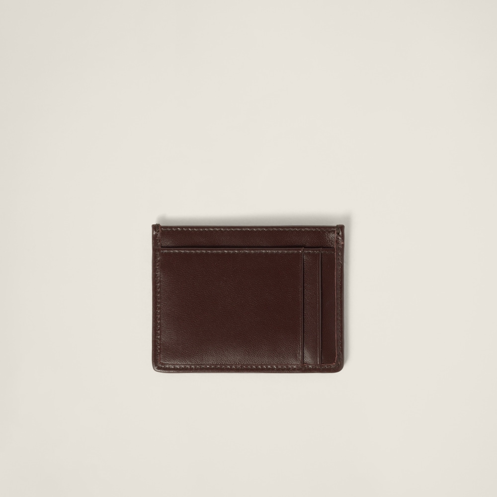Matelassé nappa leather card holder