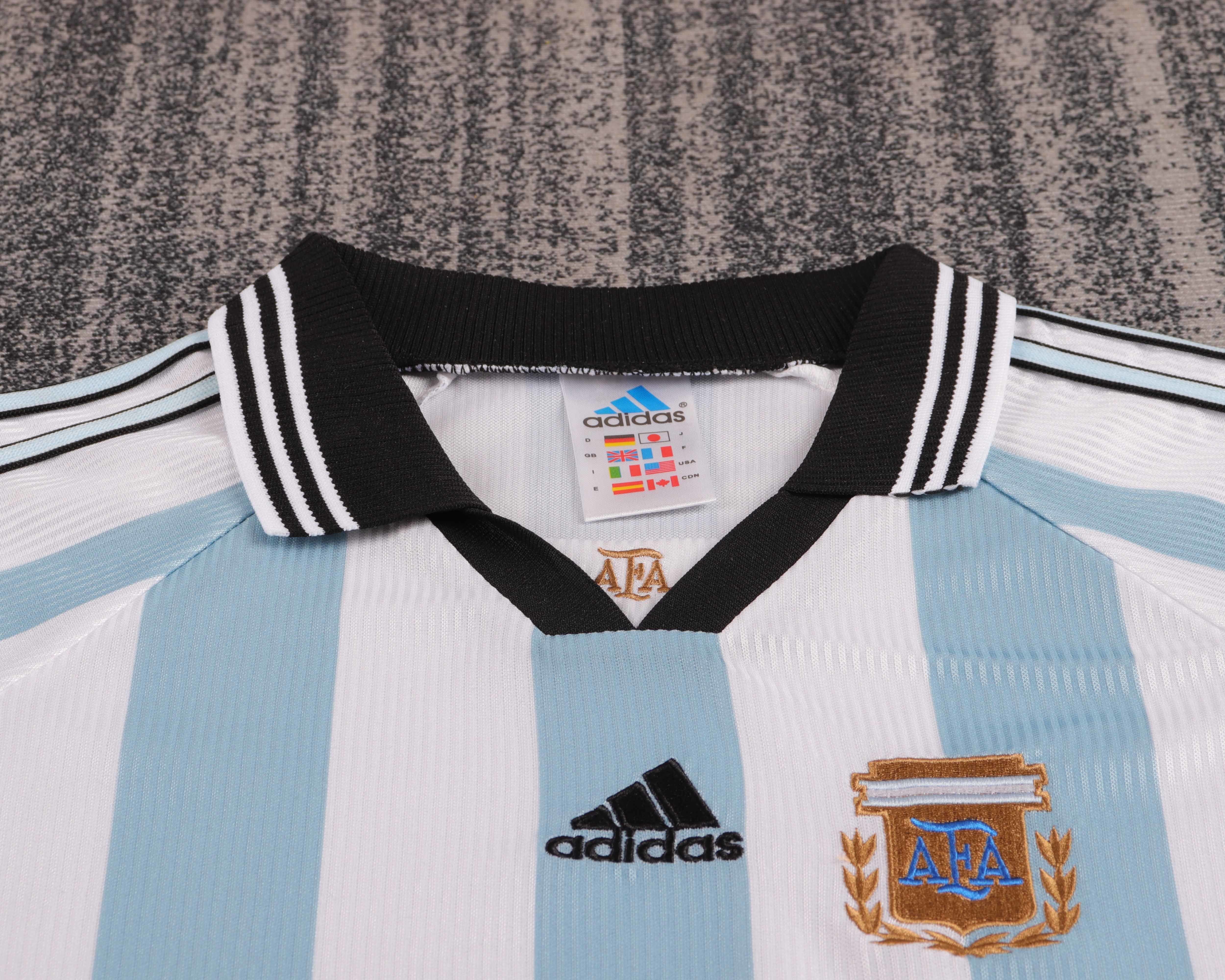 1998 Argentina Home Retro  Football Shirt ( Kids Kit )
