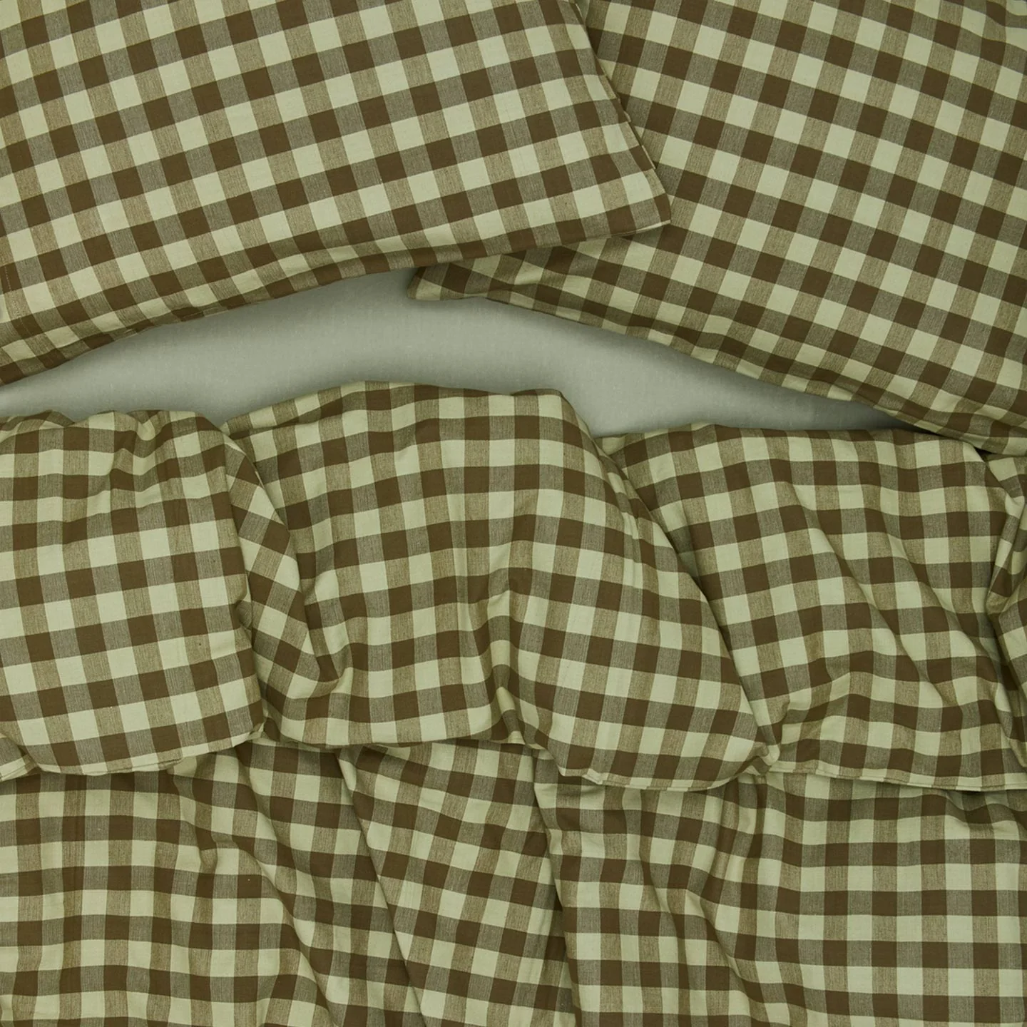 Essential Gingham Duvet - Sage/Olive