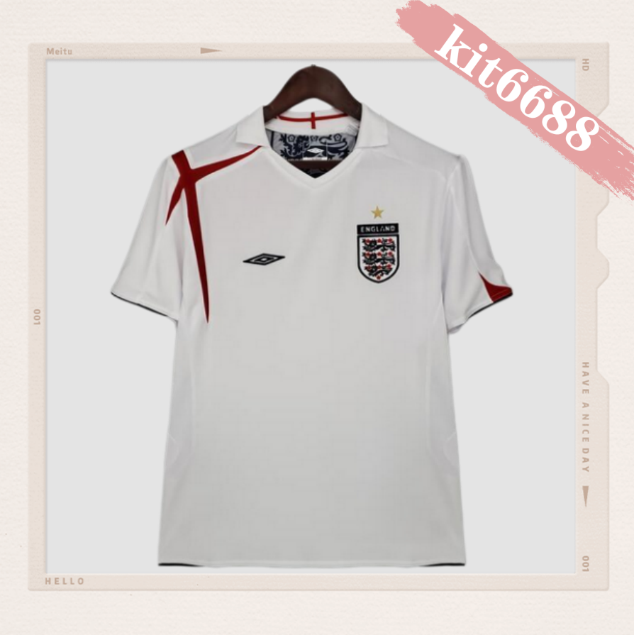2006 England home  Retro Football Soccer jerseys