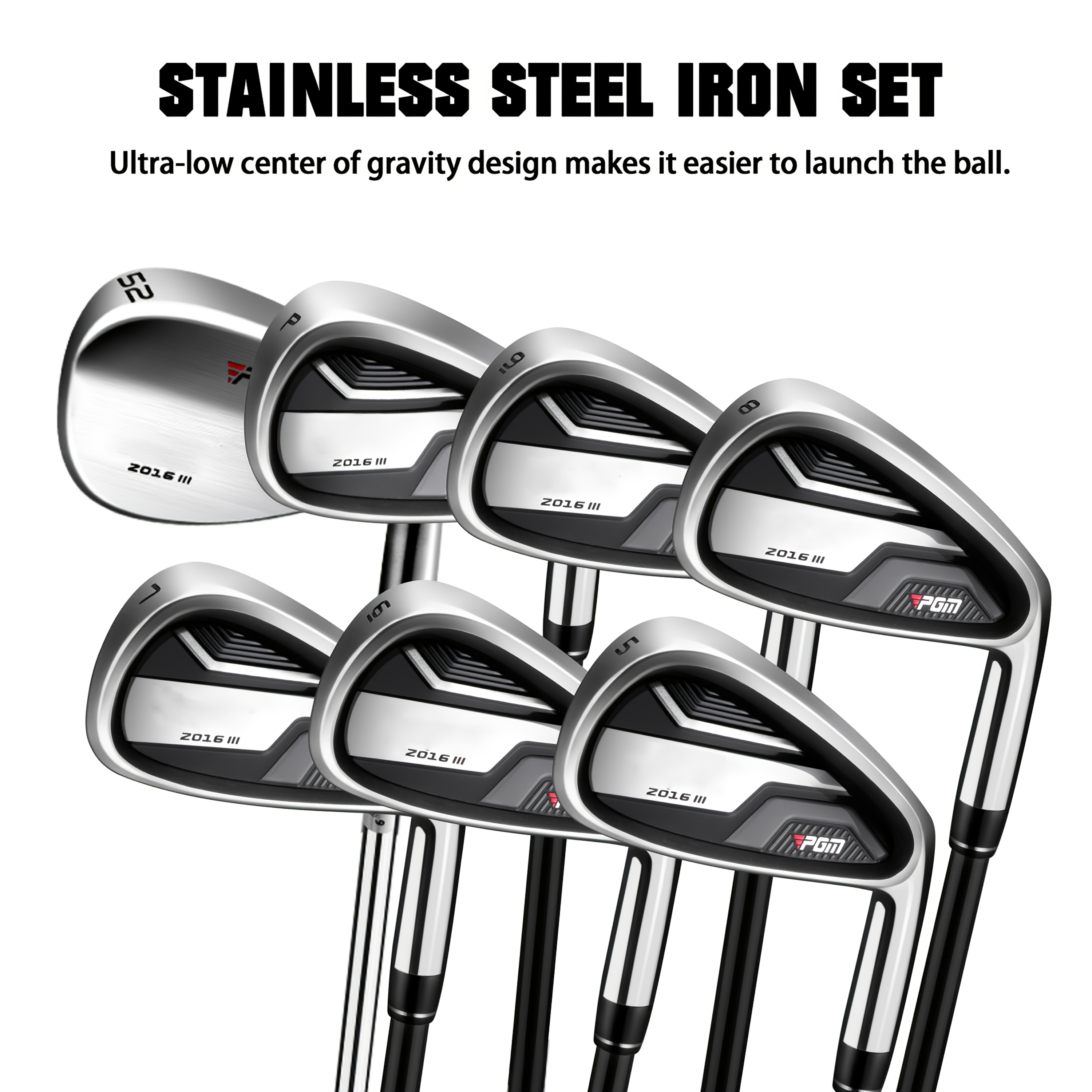 PGM Men's Complete Golf Club Set - 12 Pieces - 3 Wooden Clubs (#1,3,5），1 hybrid vehicle（#4H），6 pieces of iron clubs（#5,6,7,8,9，PW），1件沙子楔子（52°1 piece putter - golf stand bag - graphite shaft, perfect gift