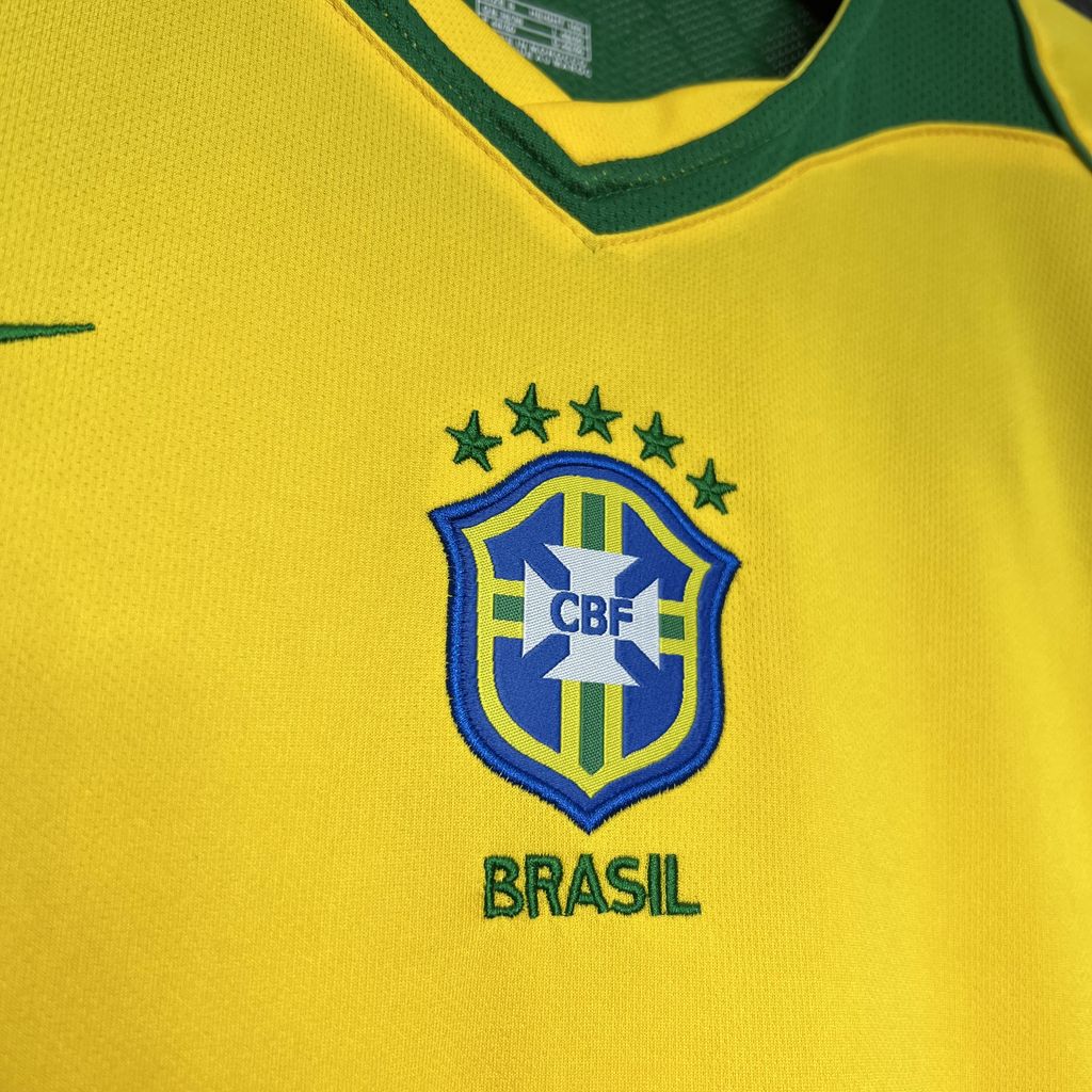 2004 Brazil Home Retro Football Shirt