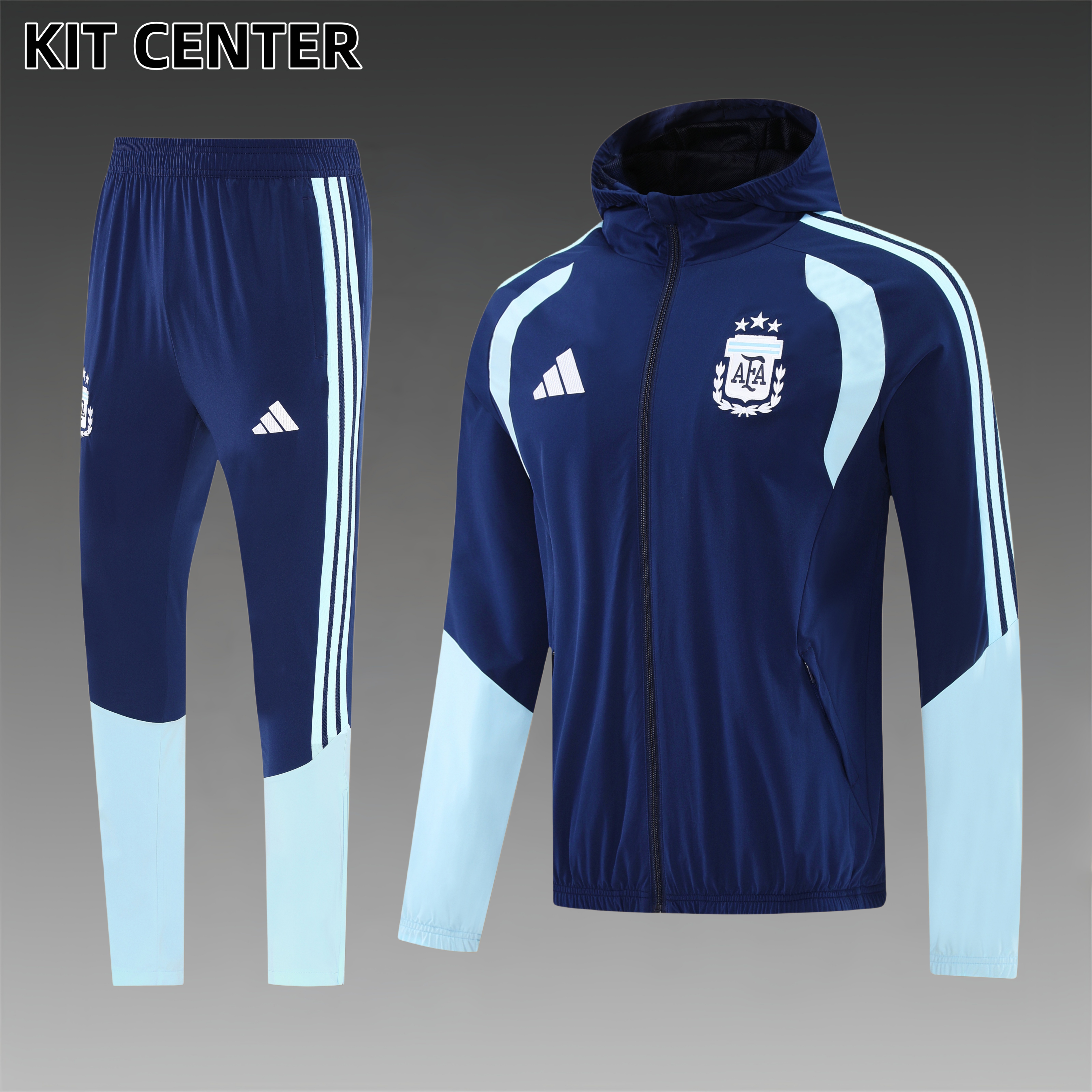 25/26 Argentina hooded windbreaker Full Zipper Training Suit (Adult Set)