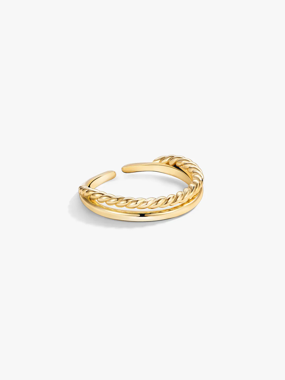 Twist Double Band Open Ring