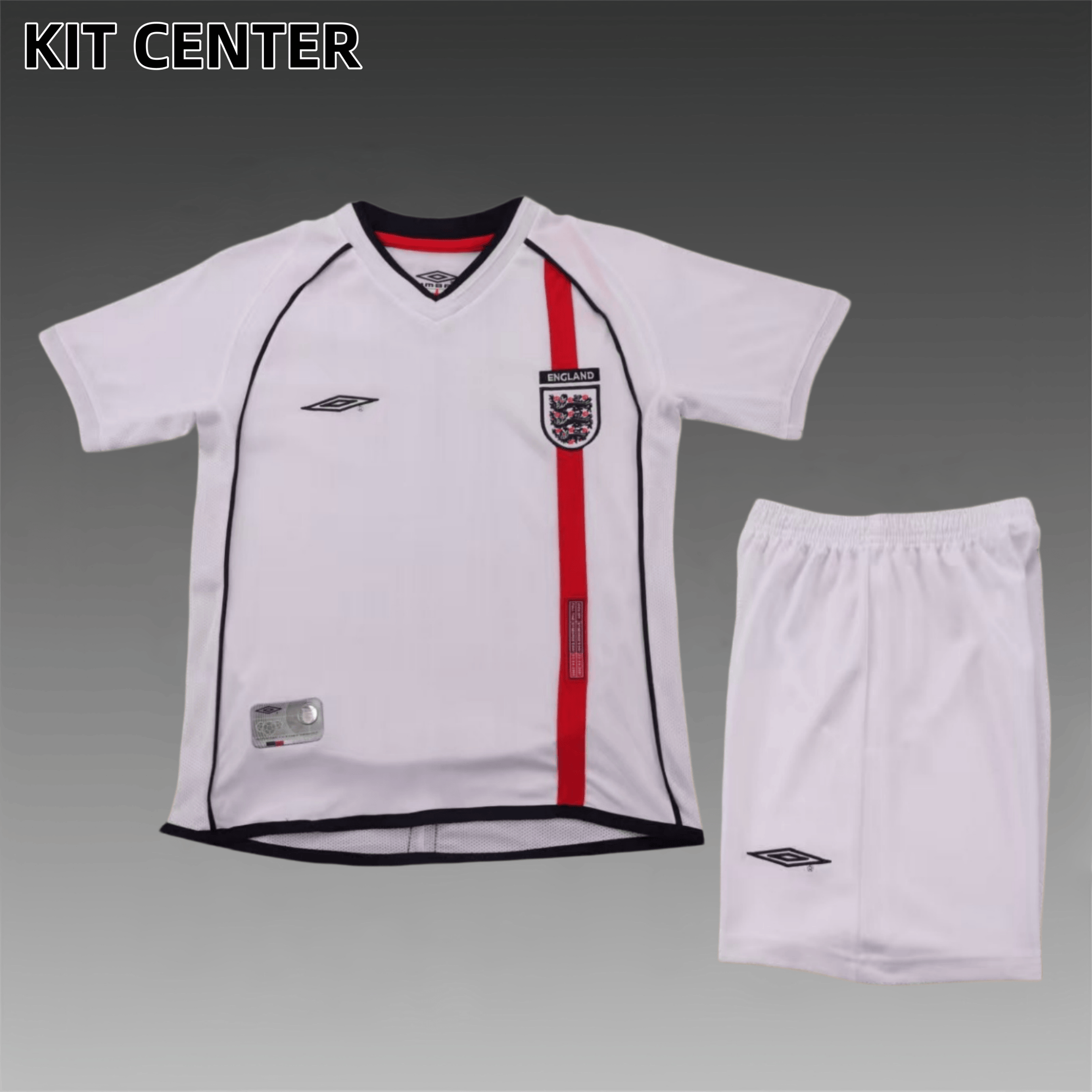2002 England home   Retro Football Soccer jerseys Kids suit
