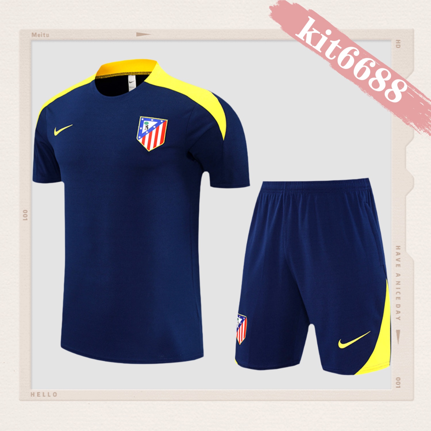 2025/2026 Atletico Madrid Dark Blue Adult Short Sleeve Training Wear (Adult Kit)