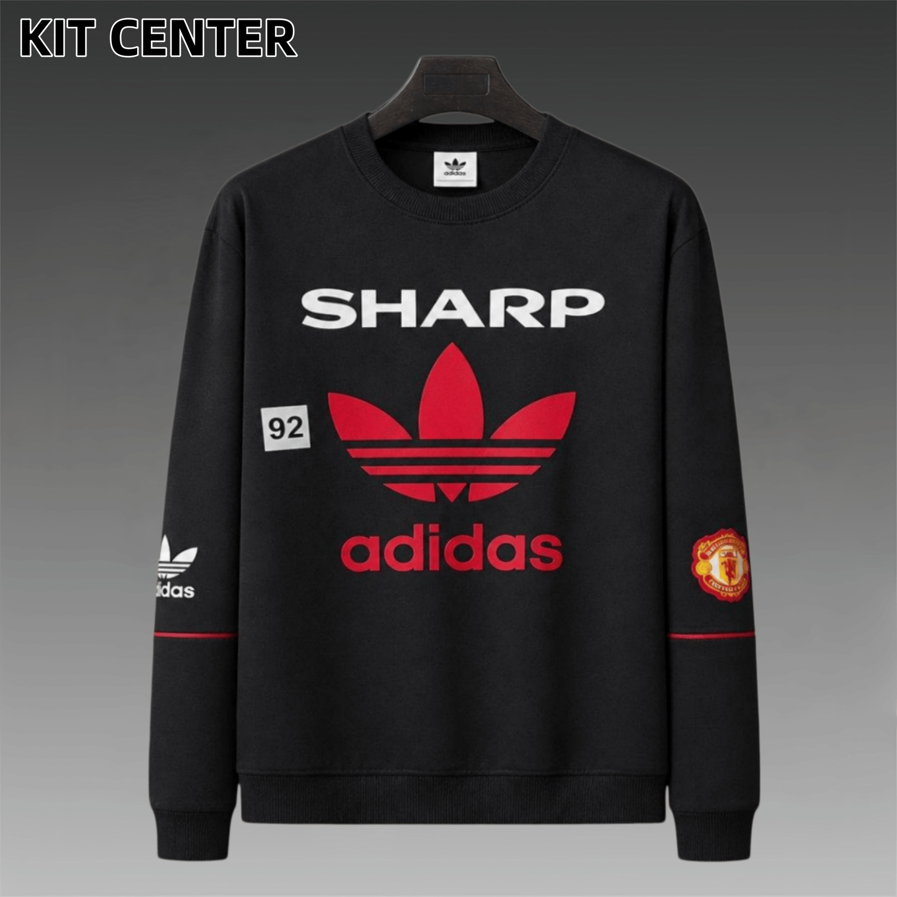 90/92 Manchester United Black Adidas Originals Bringback  retro football shirt
