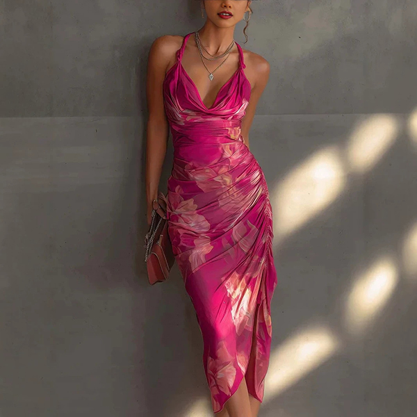 HALTERNEK BODYCON JURK
