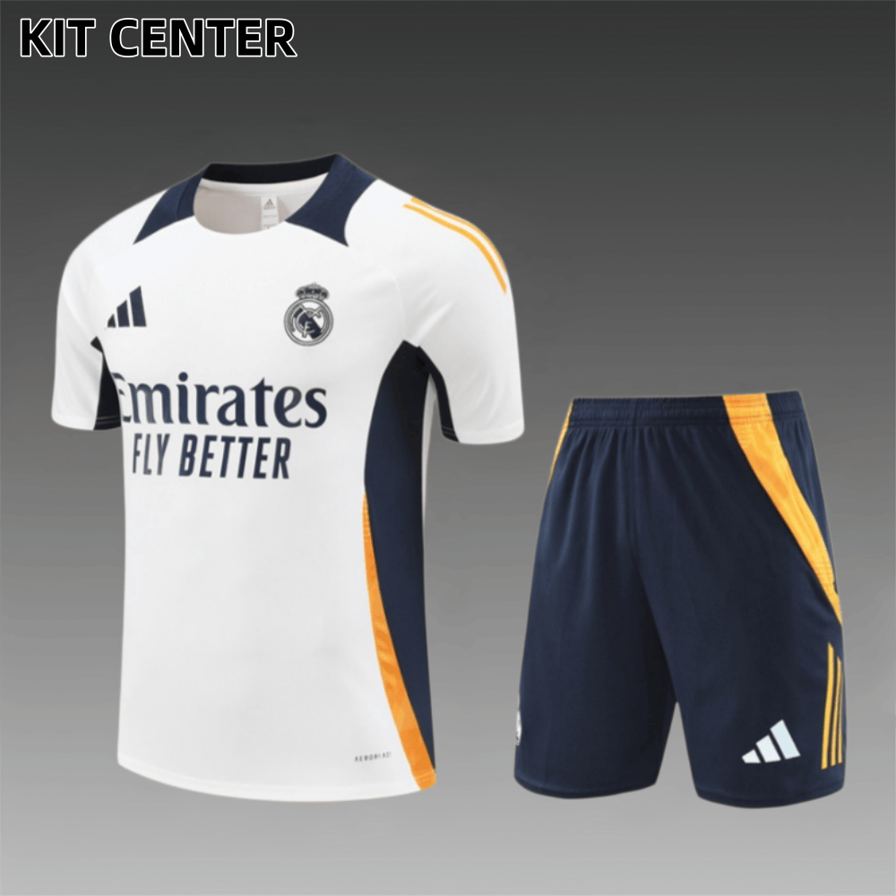 24/25 Real Madrid white Short Sleeve Training Wear ( Adult kit Kids )