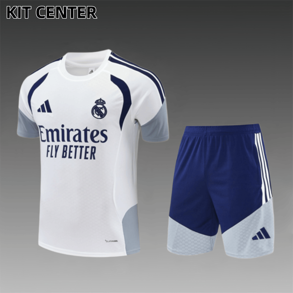 26/27 Real Madrid white Short Sleeve Training Wear ( Adult kit Kids )