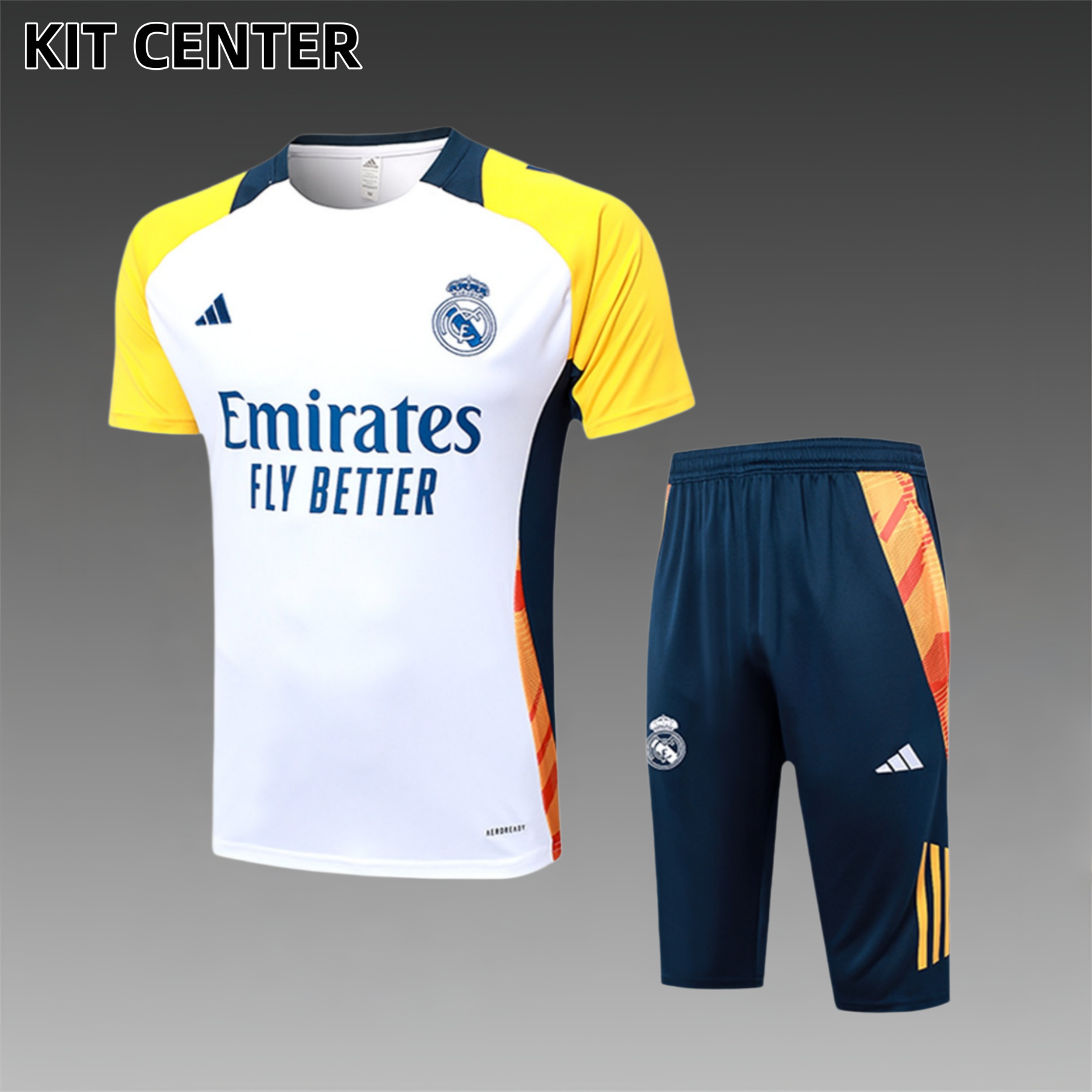 2024/2025 Real Madrid White Adult Short Sleeve Training Suit (Adult Kit)