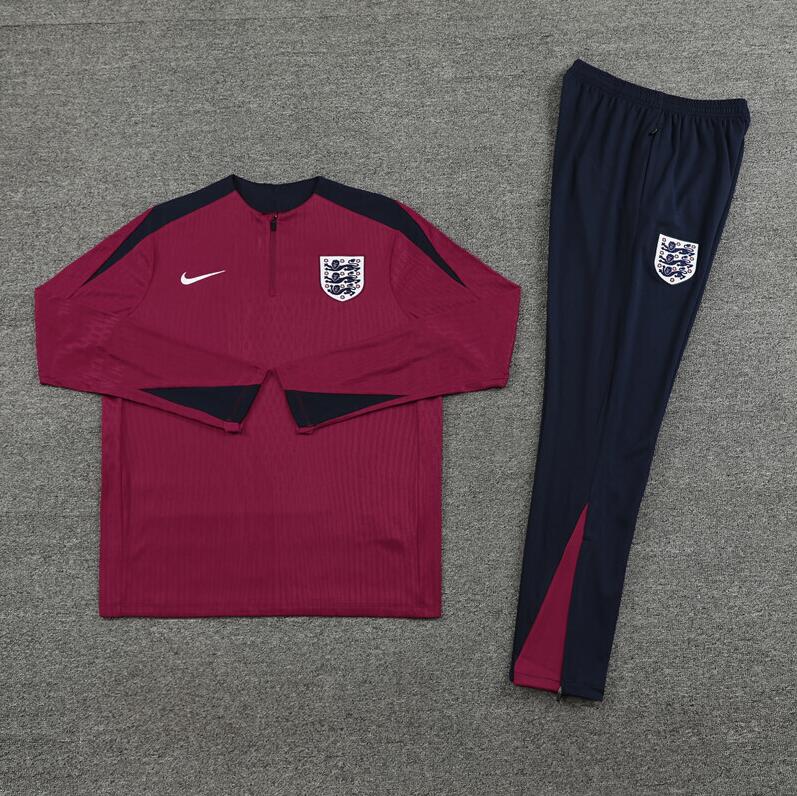 2025/2026 England burgundy Half Zip Training Kit - (Adult Kids Kit)