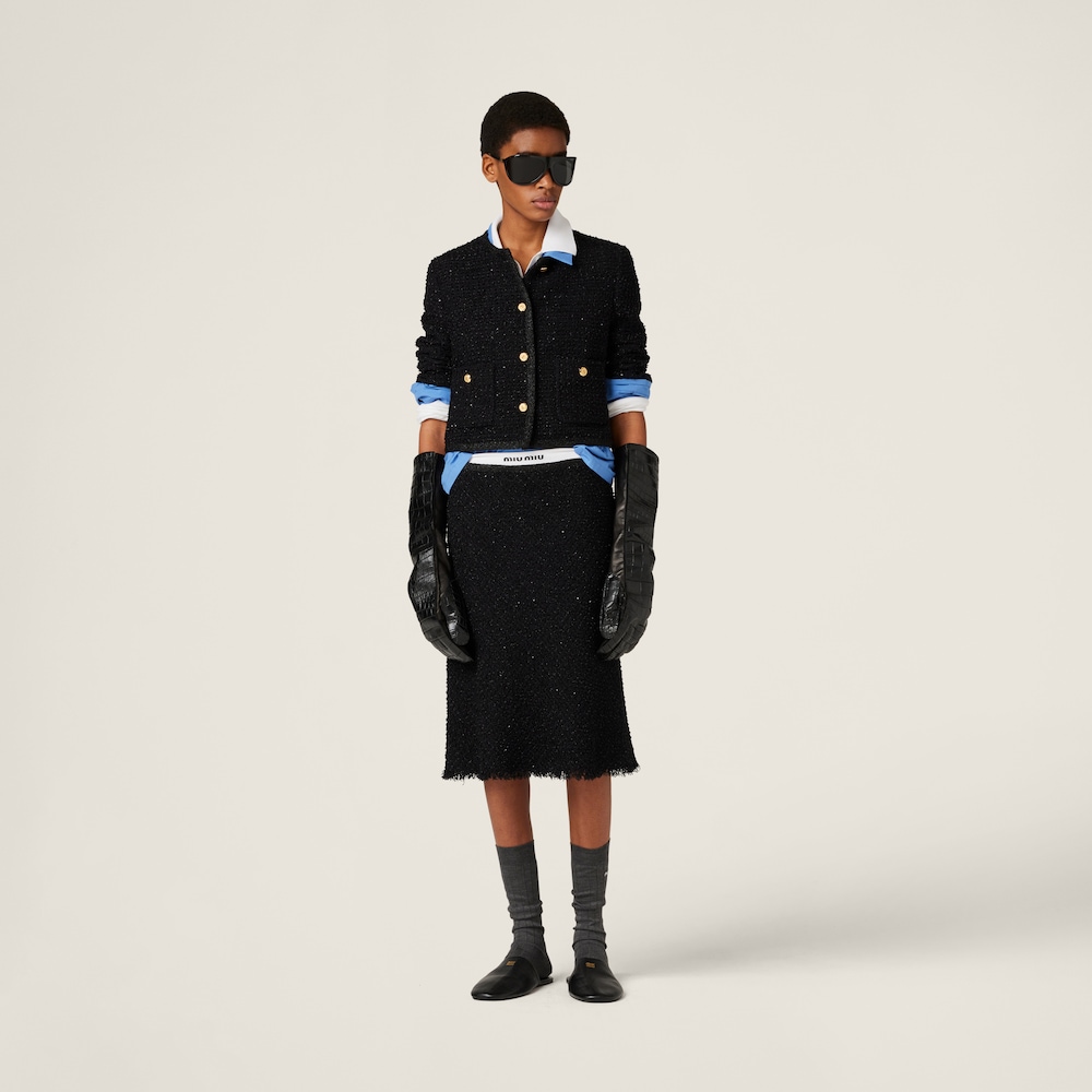 Single-breasted lamé bouclé jacket