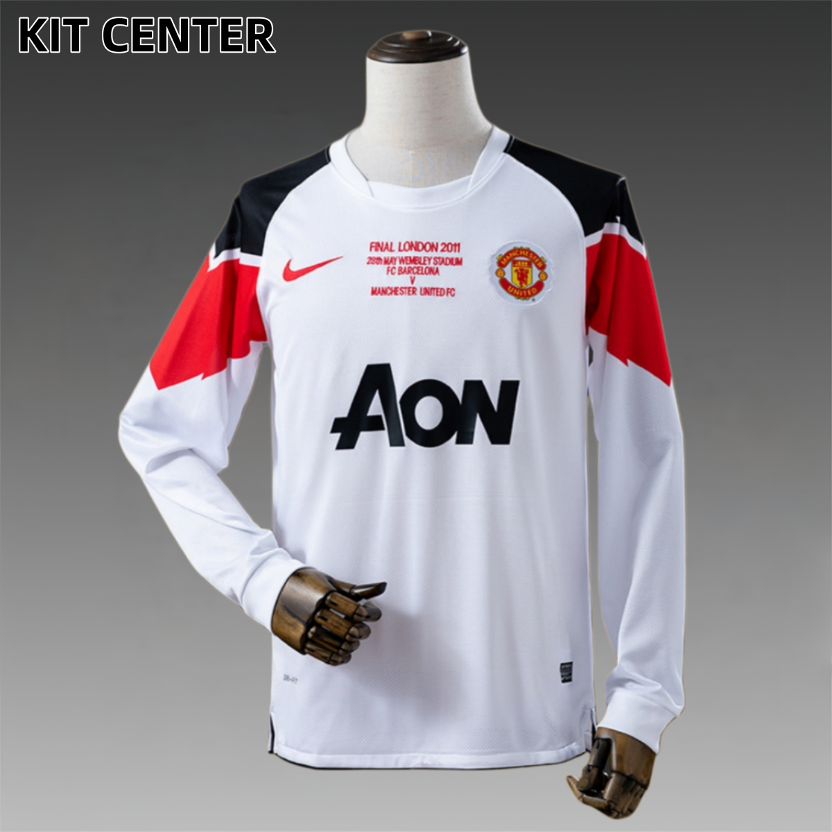 10/11Manchester United Away  long sleeved retro football jersey