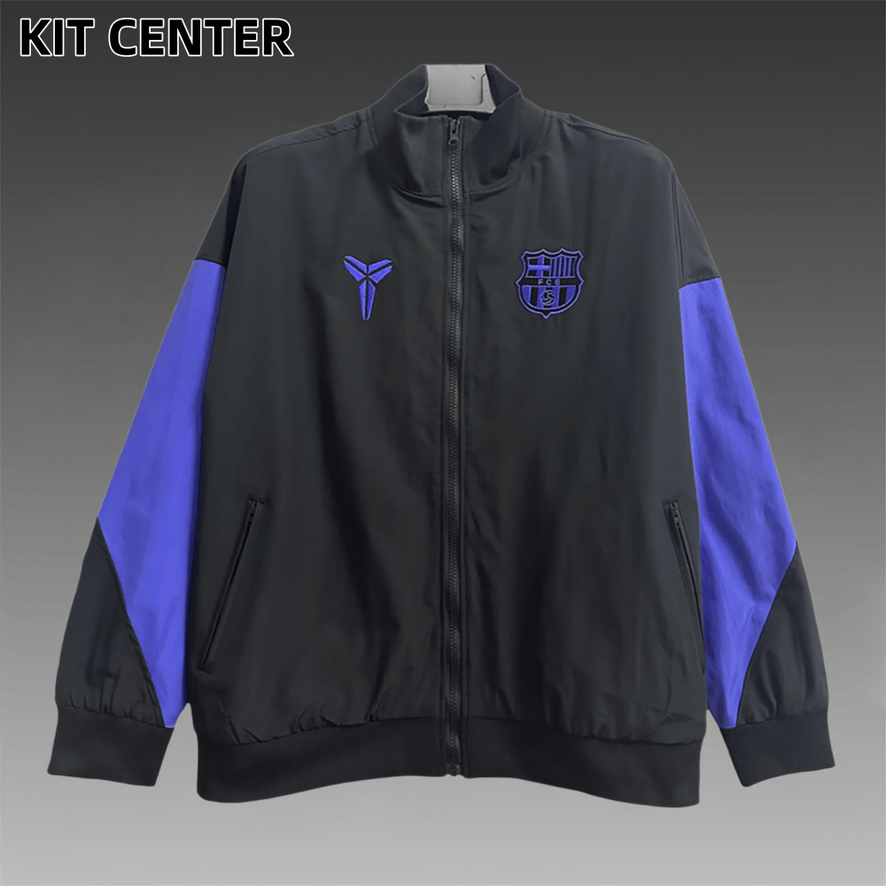 2025/2026 Barcelona Black Mamba Joint Waterproof Windbreaker Training Suit
