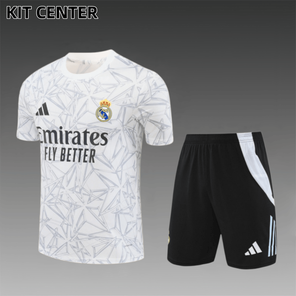 24/25 Real Madrid whitegray Short Sleeve Training Wear ( Adult kit Kids )