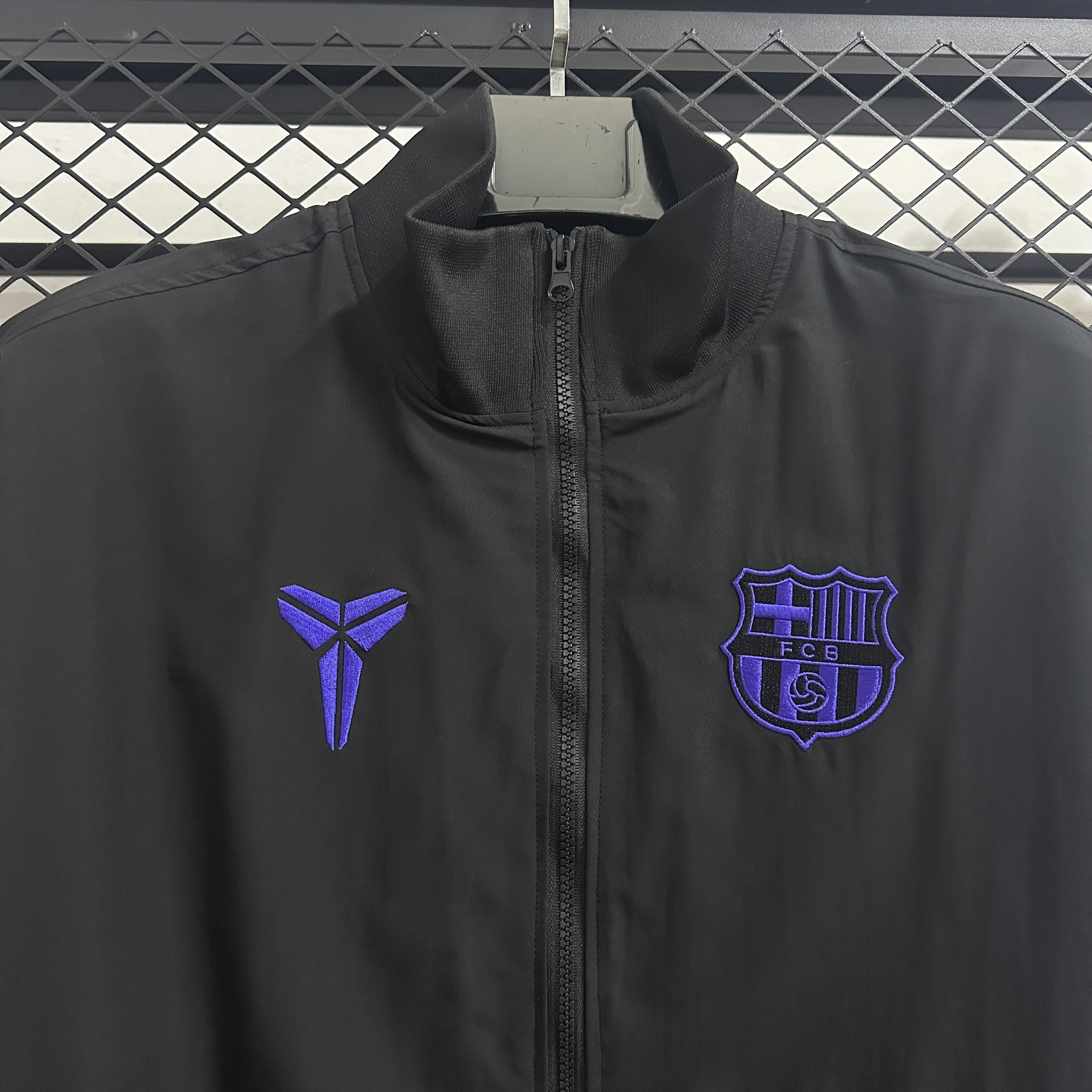 2025/2026 Barcelona Black Mamba Joint Waterproof Windbreaker Training Suit