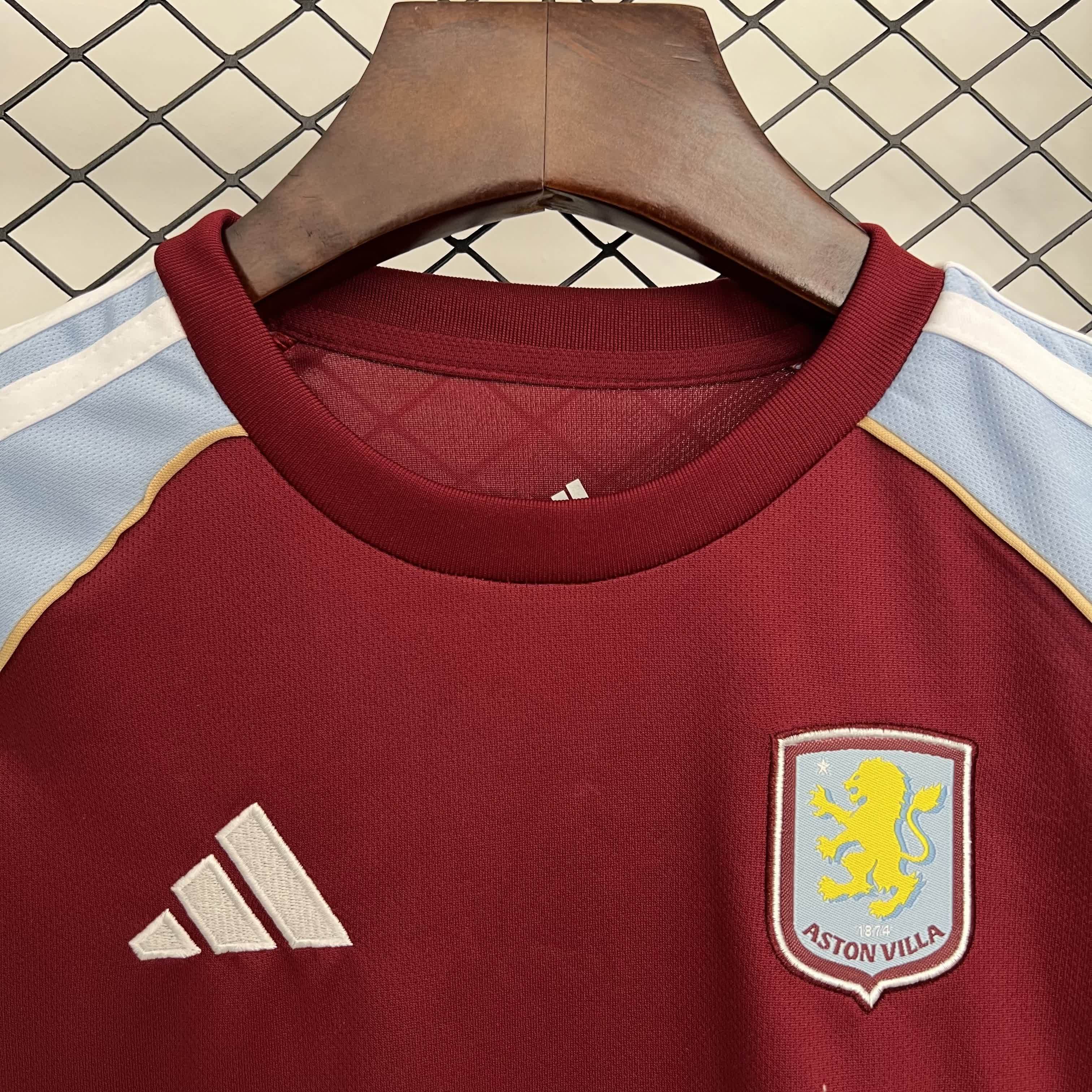 2025/2026 Aston Villa Home Football Shirt （Kids Kit socks）