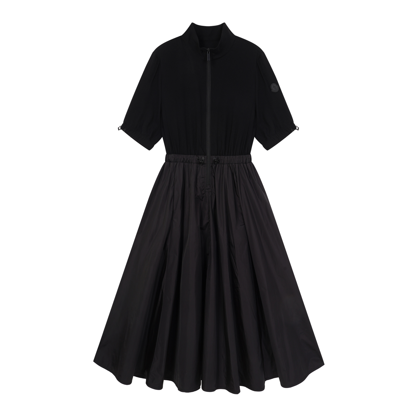 Moncler 2026 Summer Autumn Women's Dress Polyester Stand Collar 1/2 Sleeve Zipper Casual Long Slim Woman's Dresses MKDFWD26001