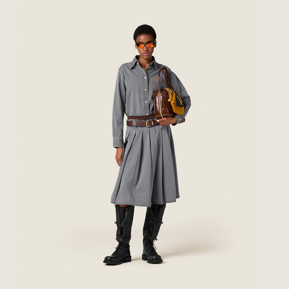 Cropped chambray shirt