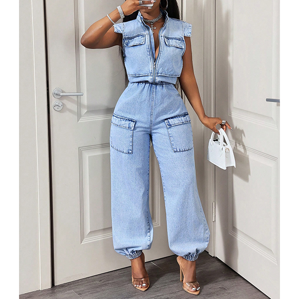 DENIM CARGOJUMPSUIT